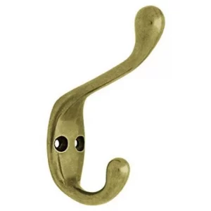 Liberty 3 Heavy Duty Coat and Hat Hook, Antique Brass